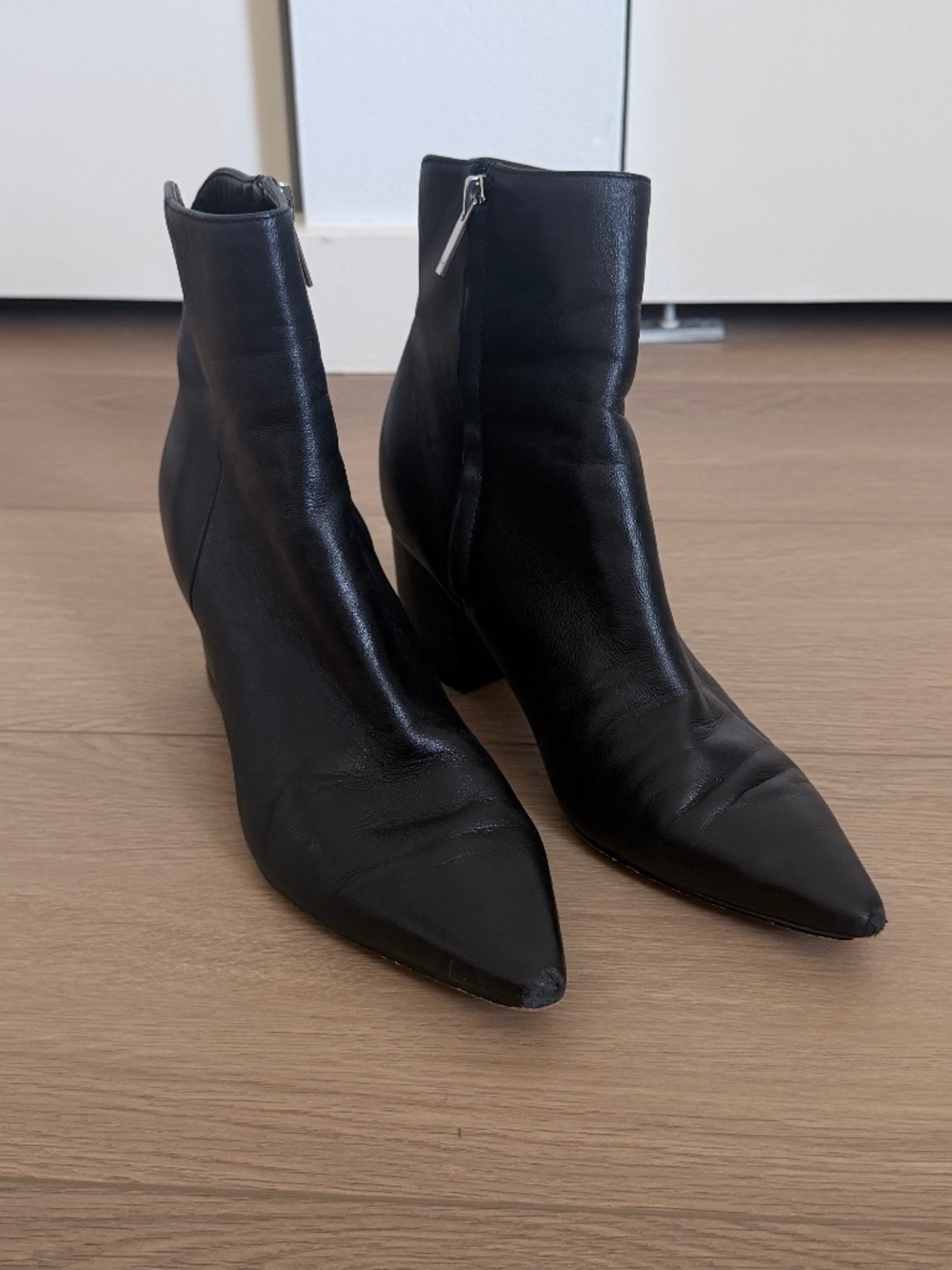 Marc Fisher Black Pointed Toe Booties - 6.5, Black